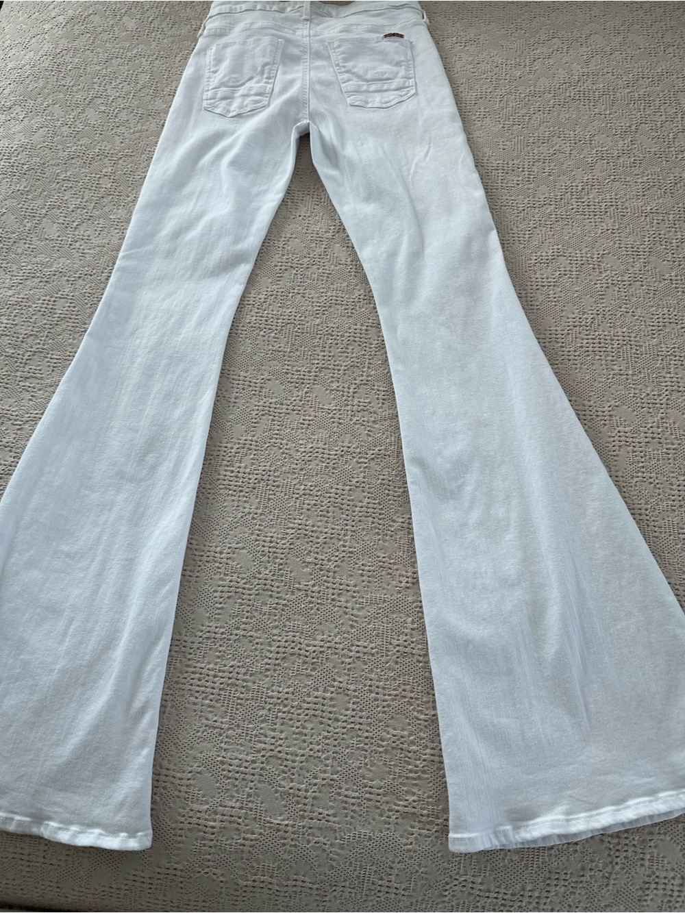 Hudson Jeans Mid Rise Mia White Denim Flare Jeans 27